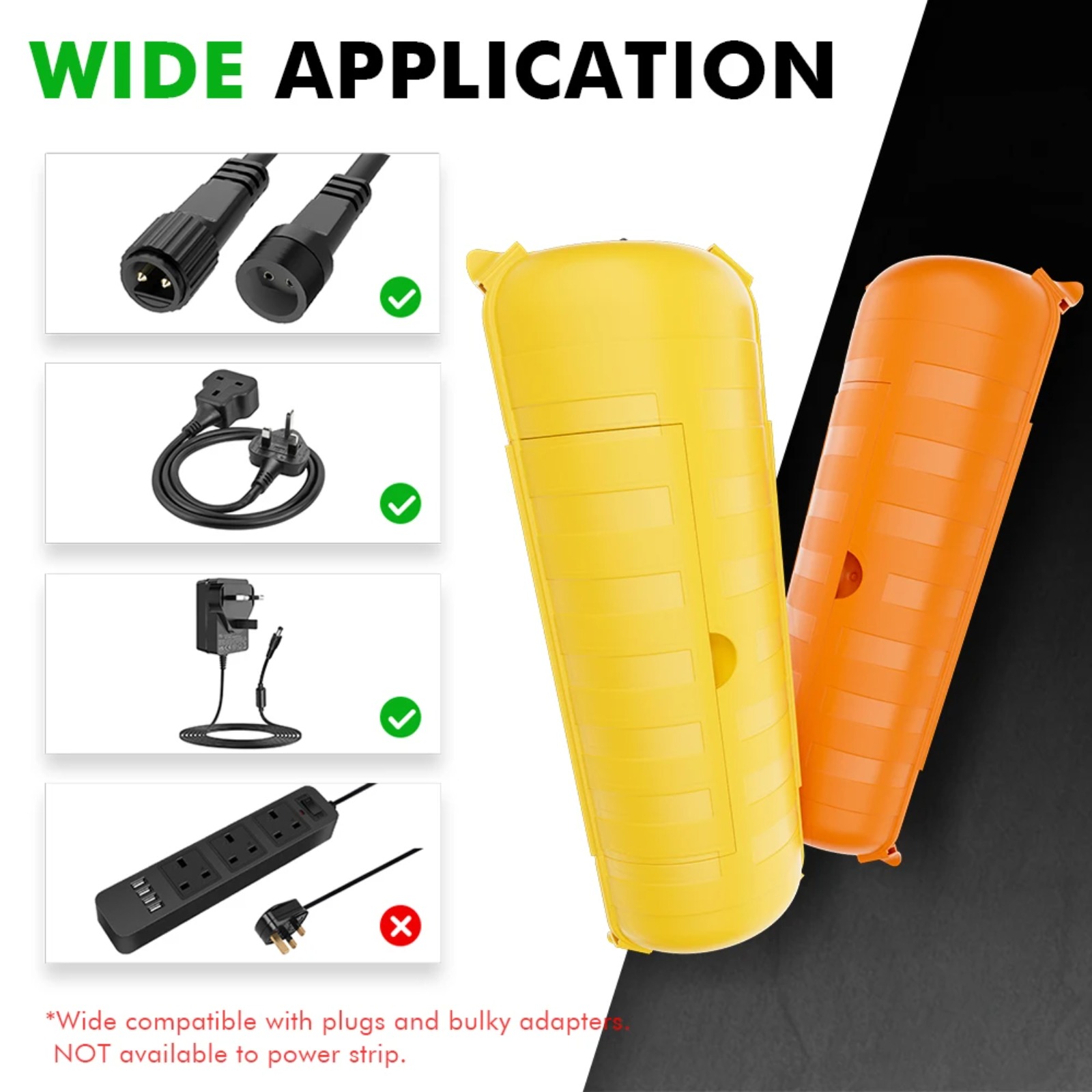 Outdoor Power Adapter - غطاء سلك تمديد خارجي IP44 مقاس