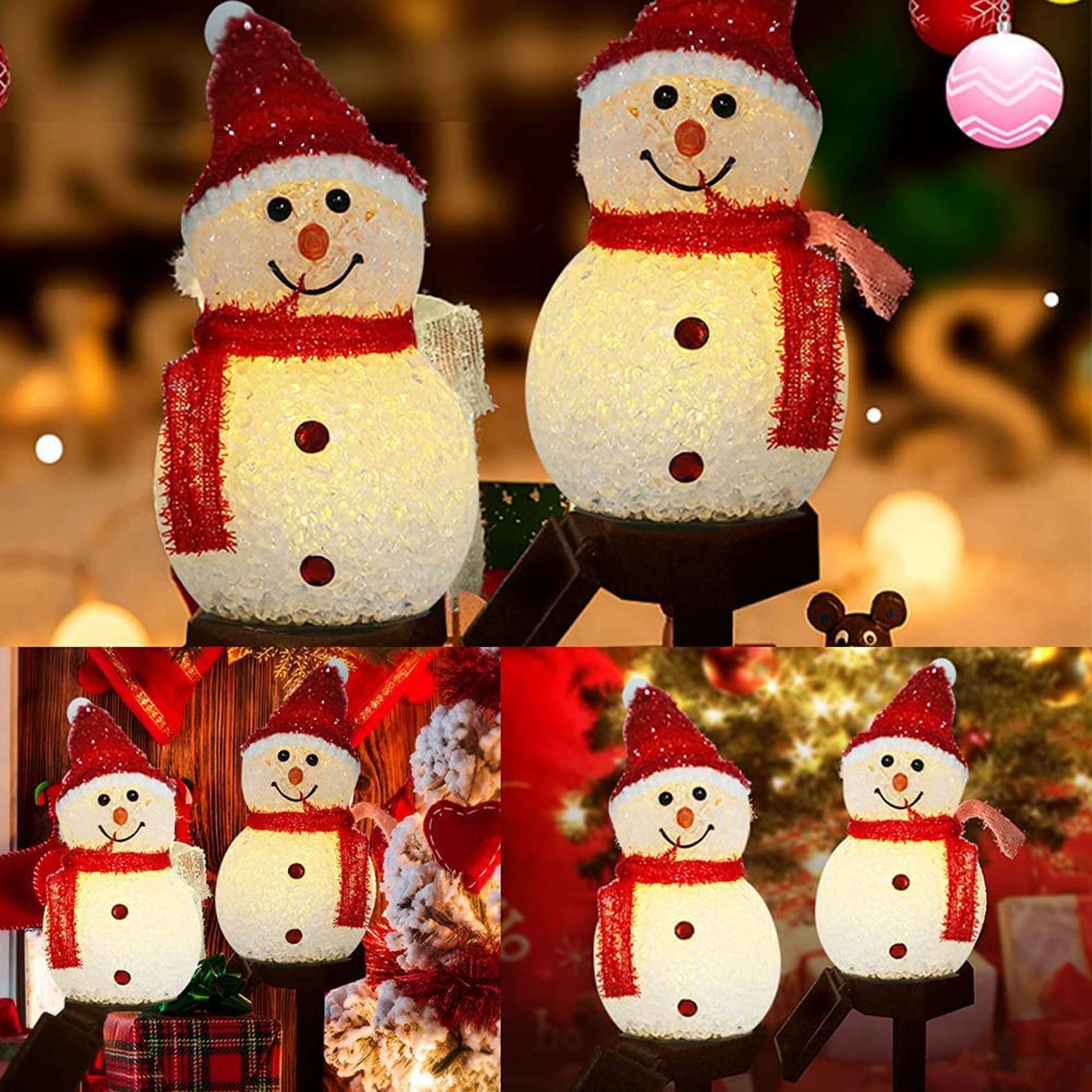 أضواء شمسية على شكل رجل الثلج  - مراجعة Outdoor Solar Power Xmas Lights وسعره