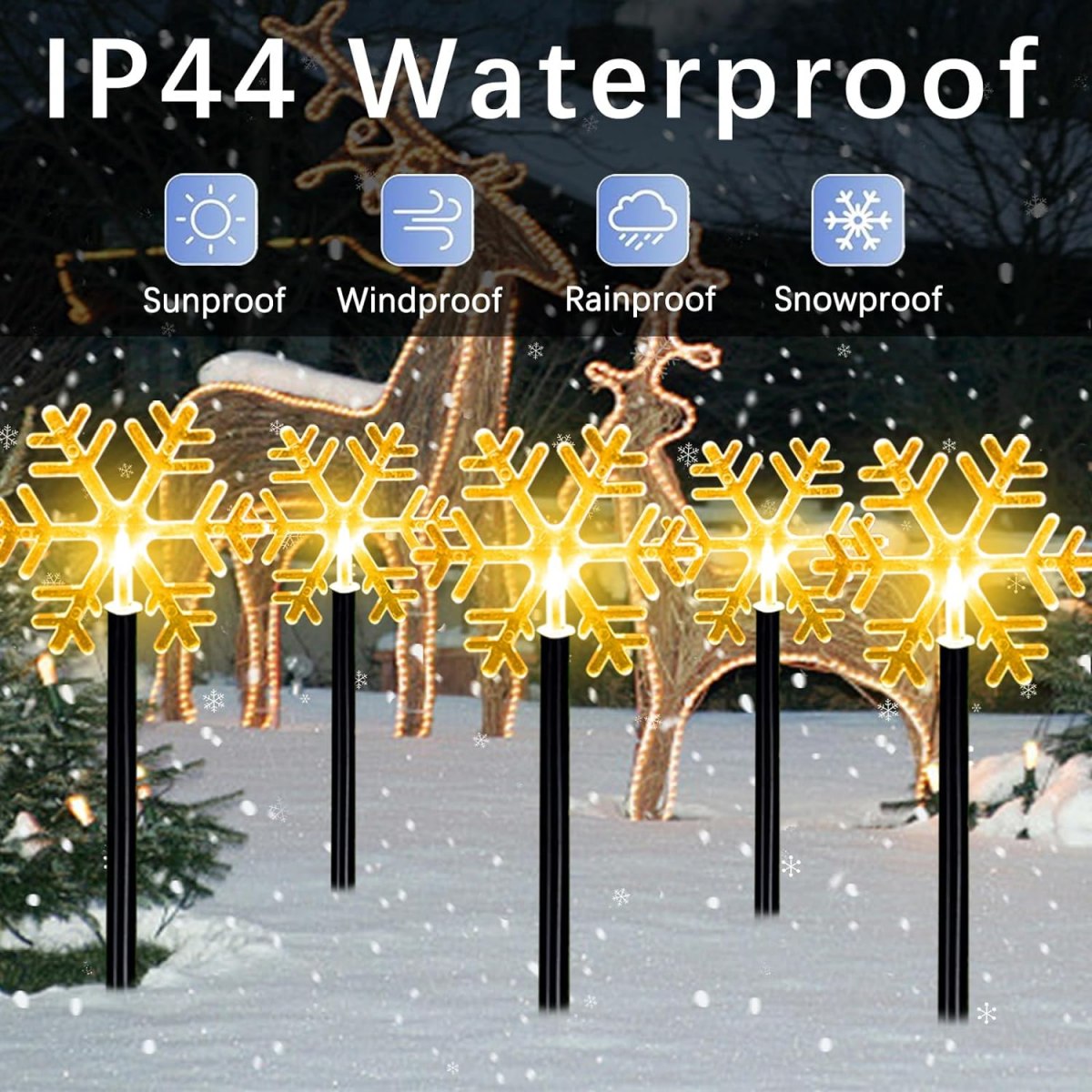5 قطعة أضواء مسار عيد الميلاد  - مراجعة Outdoor Solar Power Xmas Lights وسعره