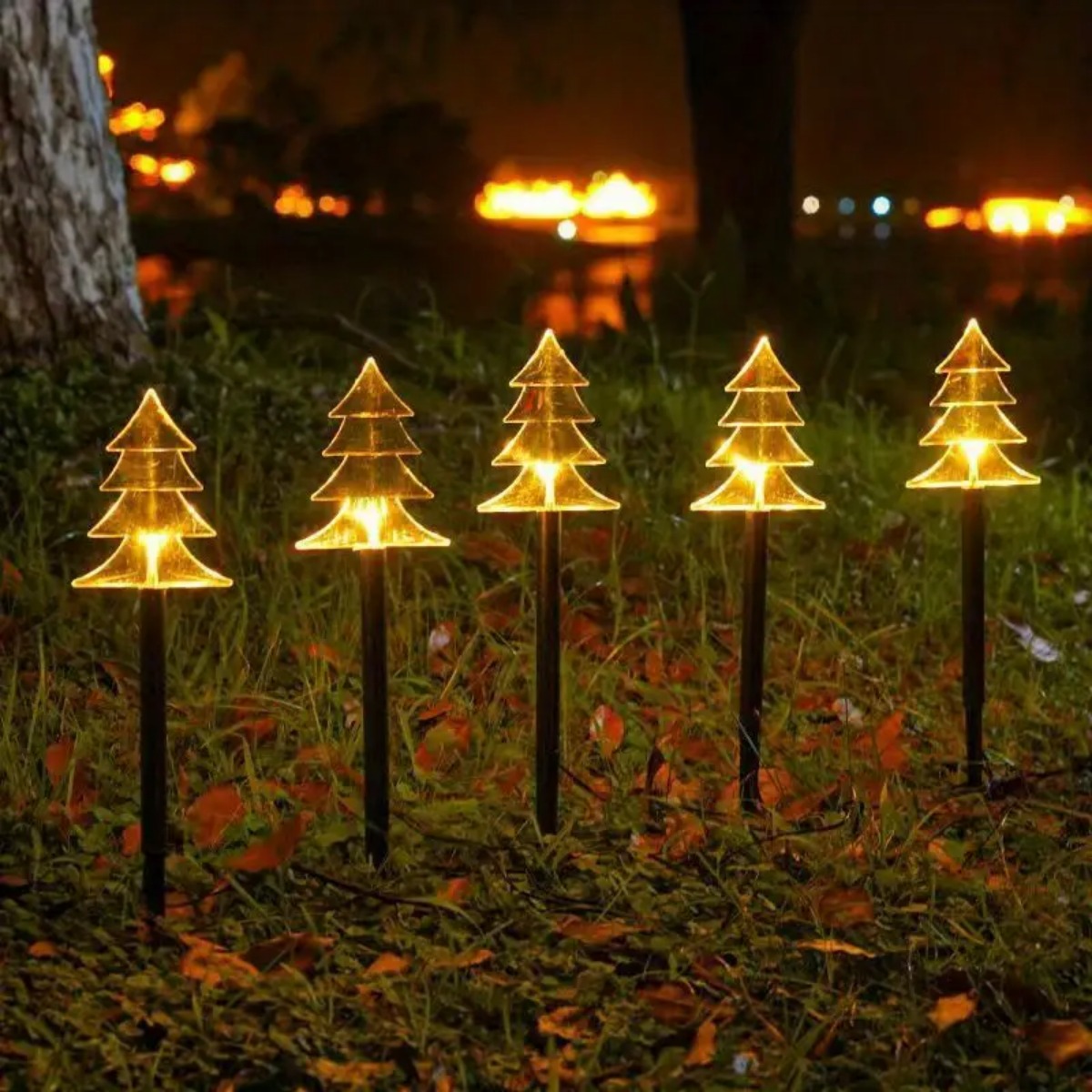 5 قطعة أضواء مسار عيد الميلاد  - مراجعة Outdoor Solar Power Xmas Lights وسعره
