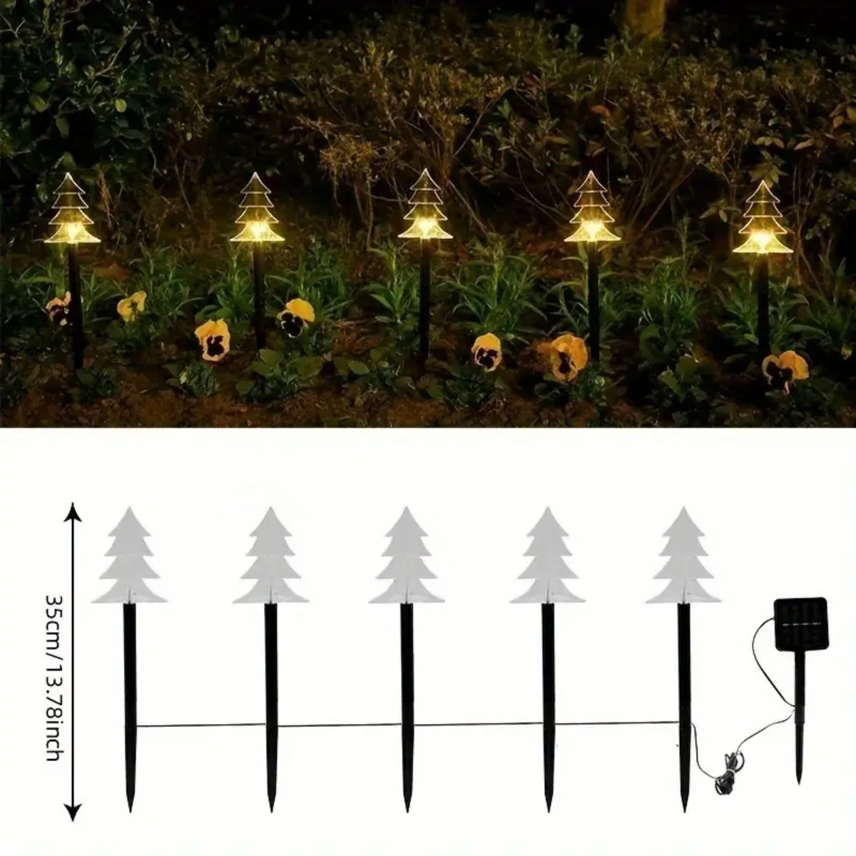 5 قطعة أضواء مسار عيد الميلاد  - مراجعة Outdoor Solar Power Xmas Lights وسعره