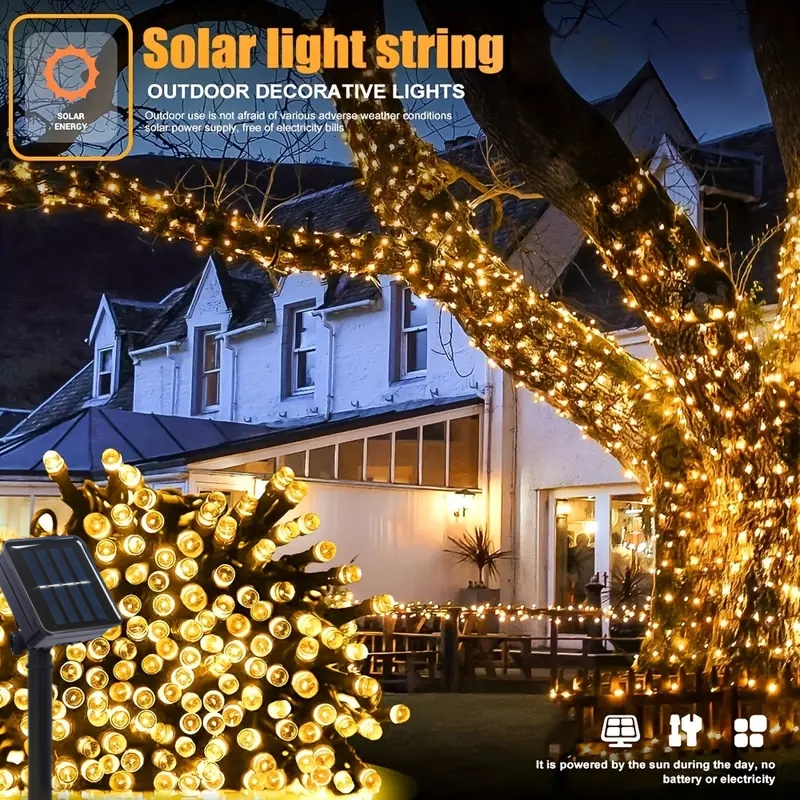5M-32M LED سلسلة أضواء الشمسية - مراجعة Outdoor Solar Power Xmas Lights وسعره