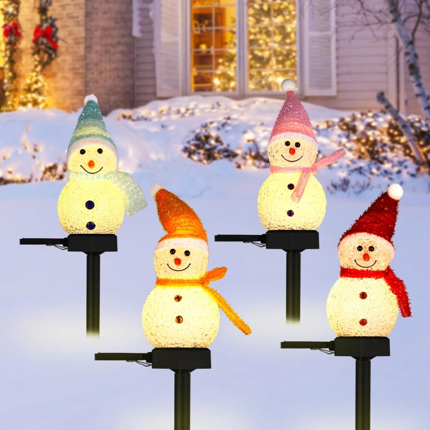 LED ثلج الشمسية مصباح حديقة في - مراجعة Outdoor Solar Power Xmas Lights وسعره