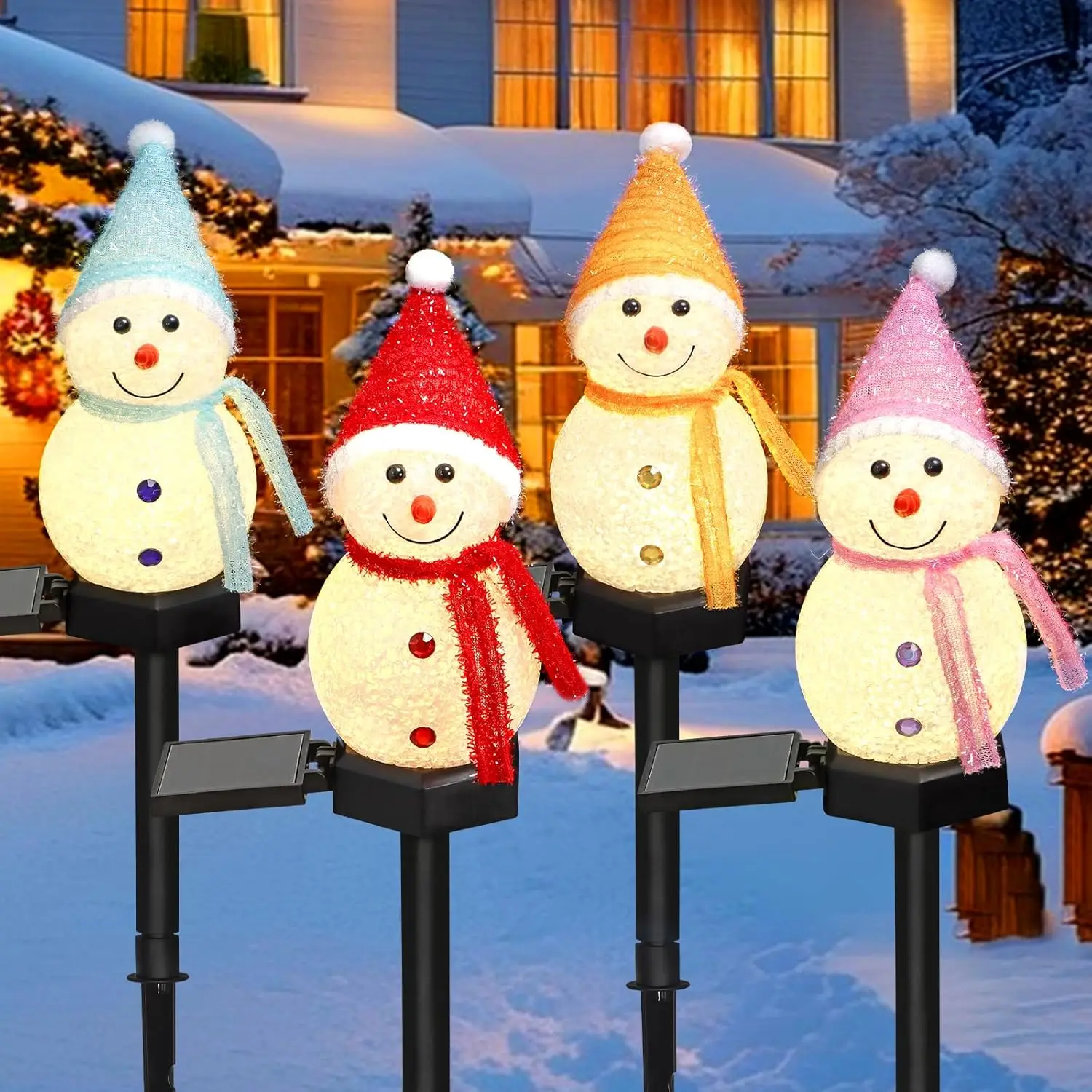 LED ثلج الشمسية مصباح حديقة في - مراجعة Outdoor Solar Power Xmas Lights وسعره