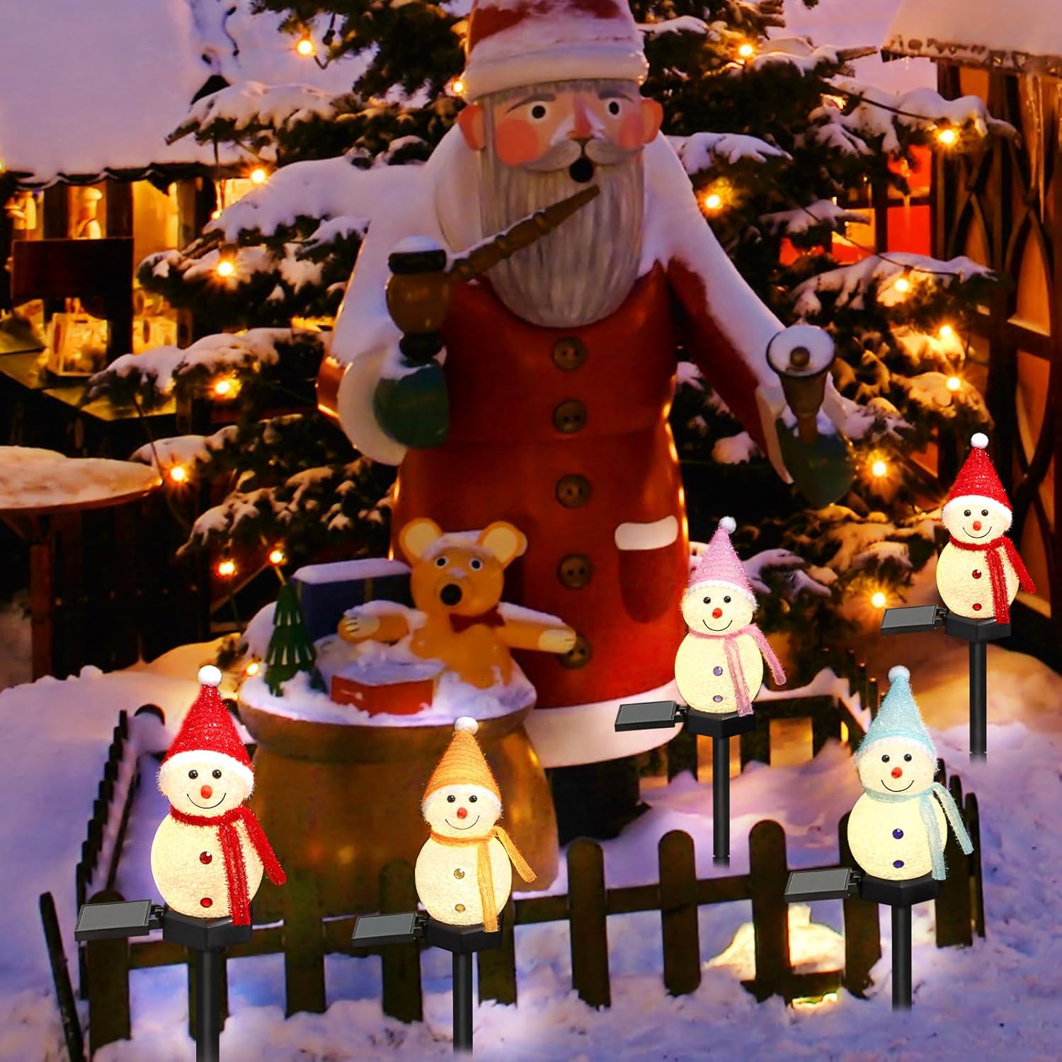 LED ثلج الشمسية مصباح حديقة في - مراجعة Outdoor Solar Power Xmas Lights وسعره