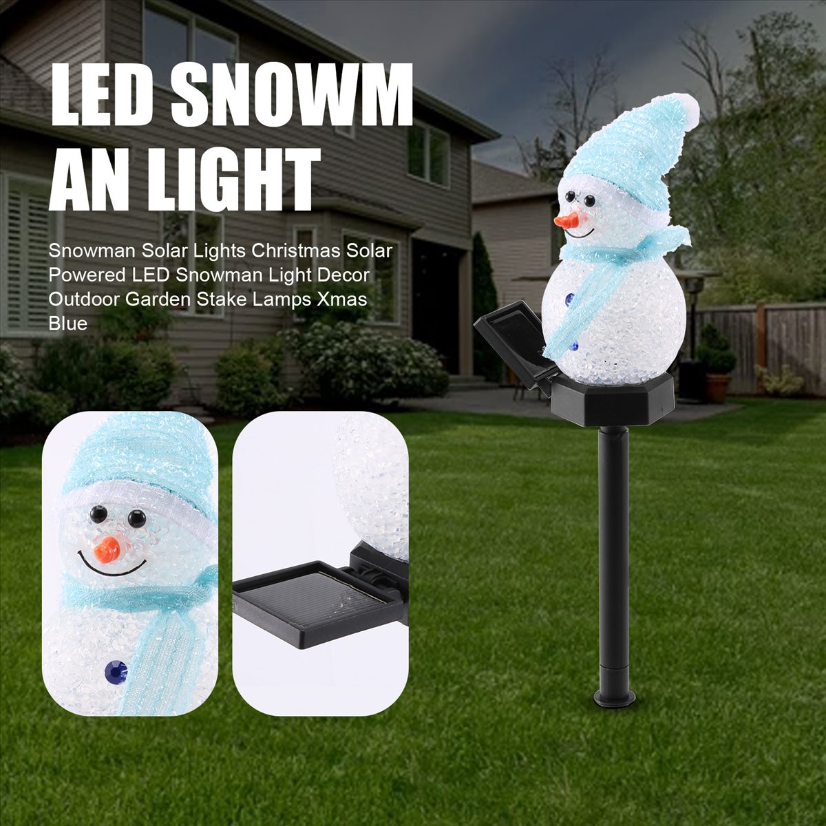 لا يهم - أضواء رجل الثلج الشمس - مراجعة Outdoor Solar Power Xmas Lights وسعره