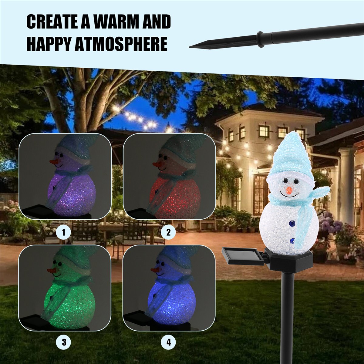 لا يهم - أضواء رجل الثلج الشمس - مراجعة Outdoor Solar Power Xmas Lights وسعره