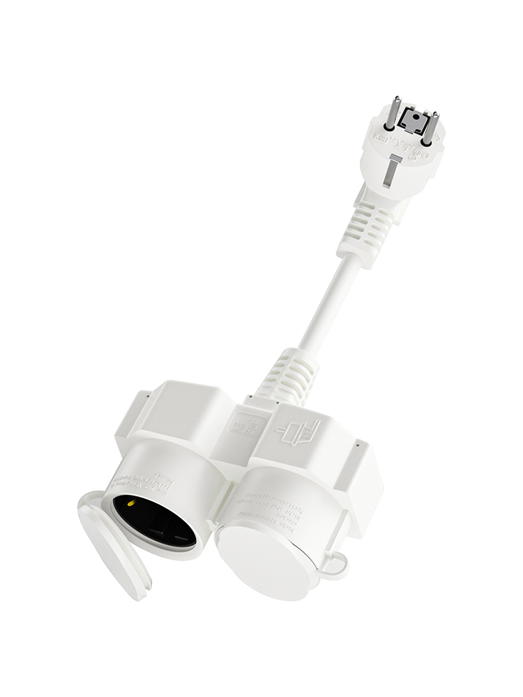 كابل تمديد أوروبي مع مقبسين شو - مراجعة Outdoor Power Socket Cover وسعره