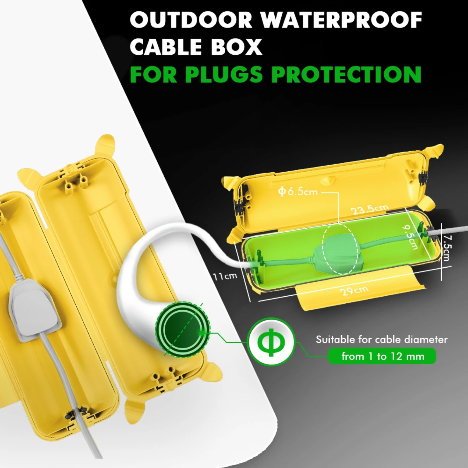 غطاء سلك تمديد خارجي IP44 مقاس - مراجعة Outdoor Power Adapter وسعره