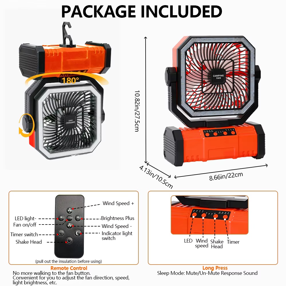 مروحة تخييم بسعة 20000 مللي أم - مراجعة Outdoor Power With Timer وسعره