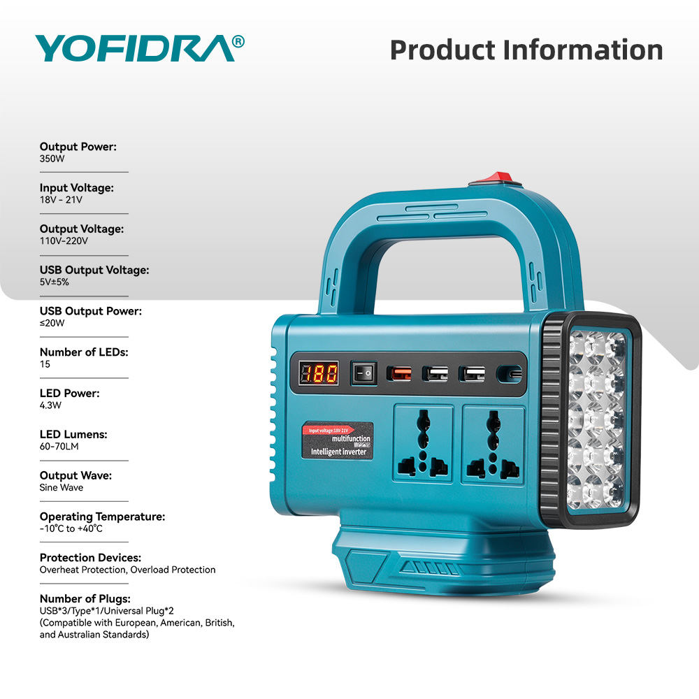 محول طاقة محمول YOFIDRA 220 فو - مراجعة Outdoor Power Outlet وسعره