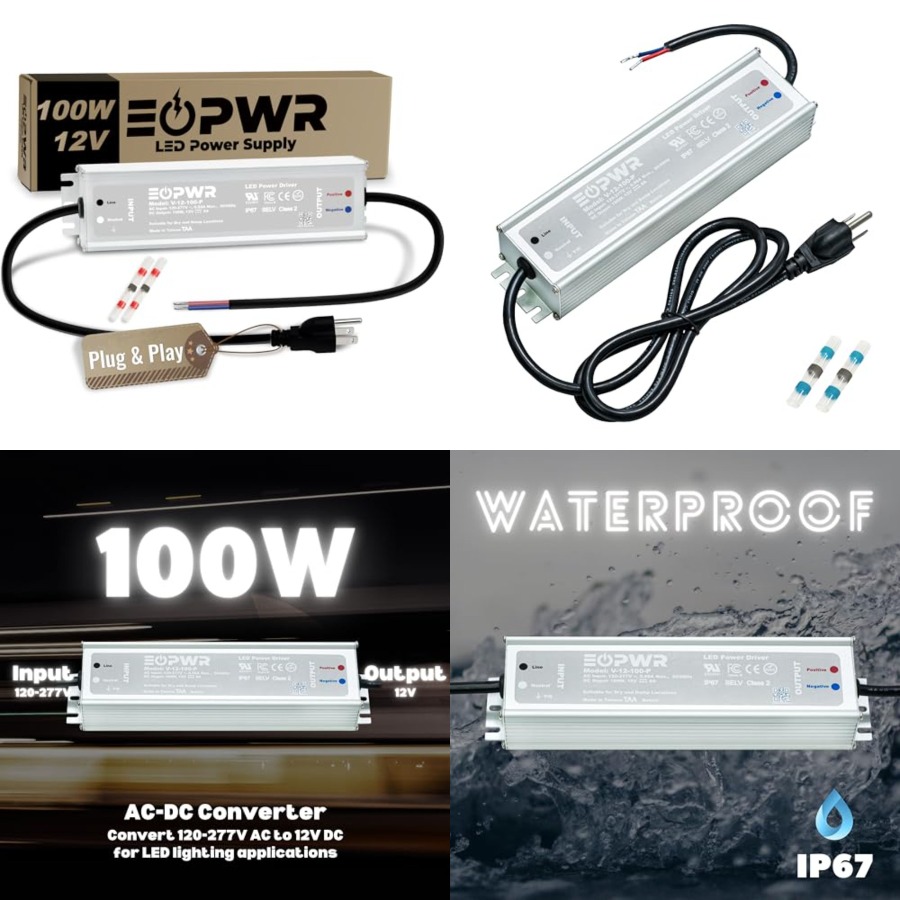 محول طاقة LED مقاوم للماء IP67 - مراجعة Outdoor Power Adapter وسعره