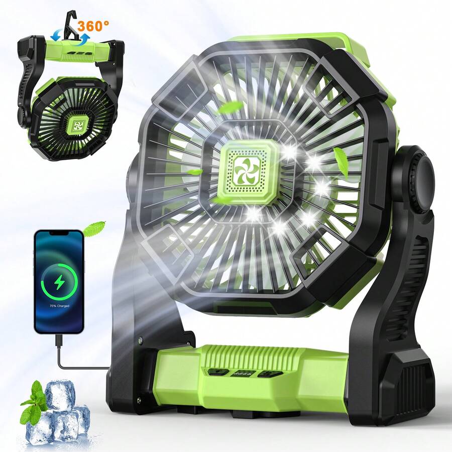 مروحة محمولة تعمل بالبطارية بس - مراجعة Outdoor Power With Timer وسعره