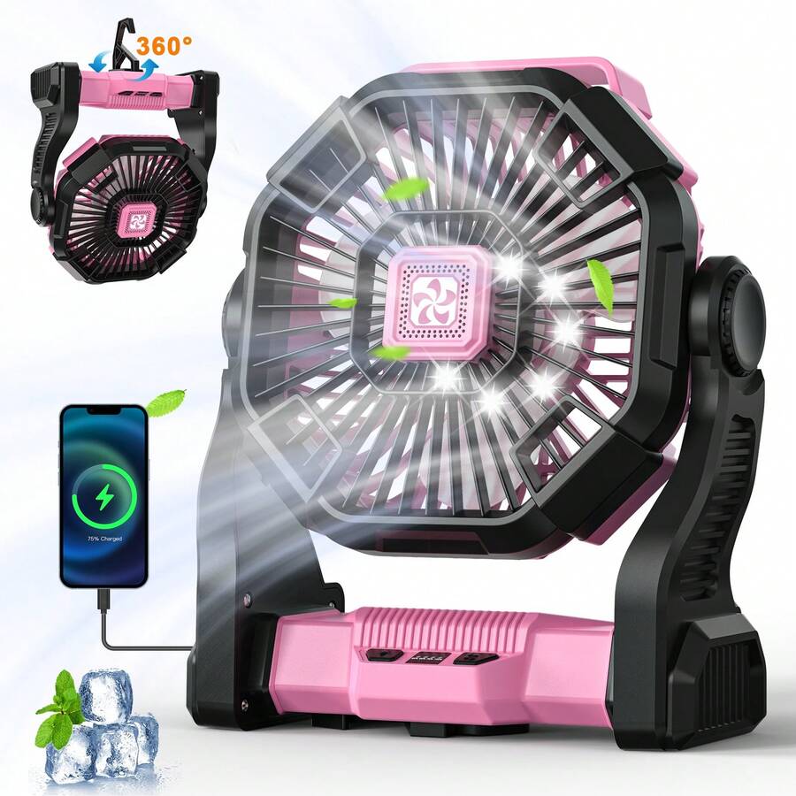 مروحة محمولة تعمل بالبطارية بس - مراجعة Outdoor Power With Timer وسعره