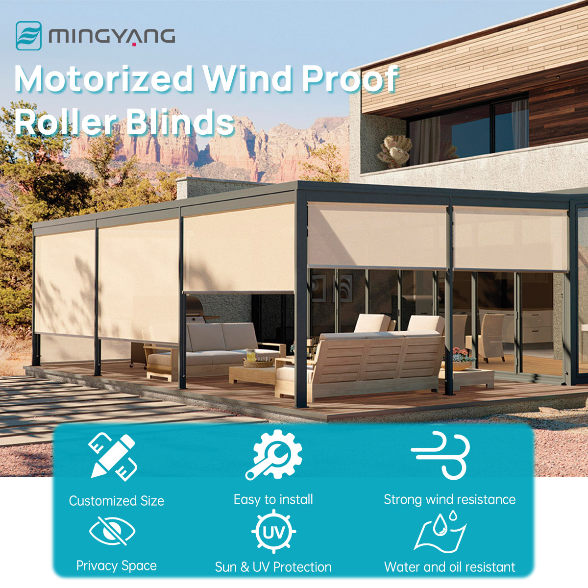 المدمج في مقاوم للماء يندبروف  - مراجعة Outdoor Power Blinds وسعره