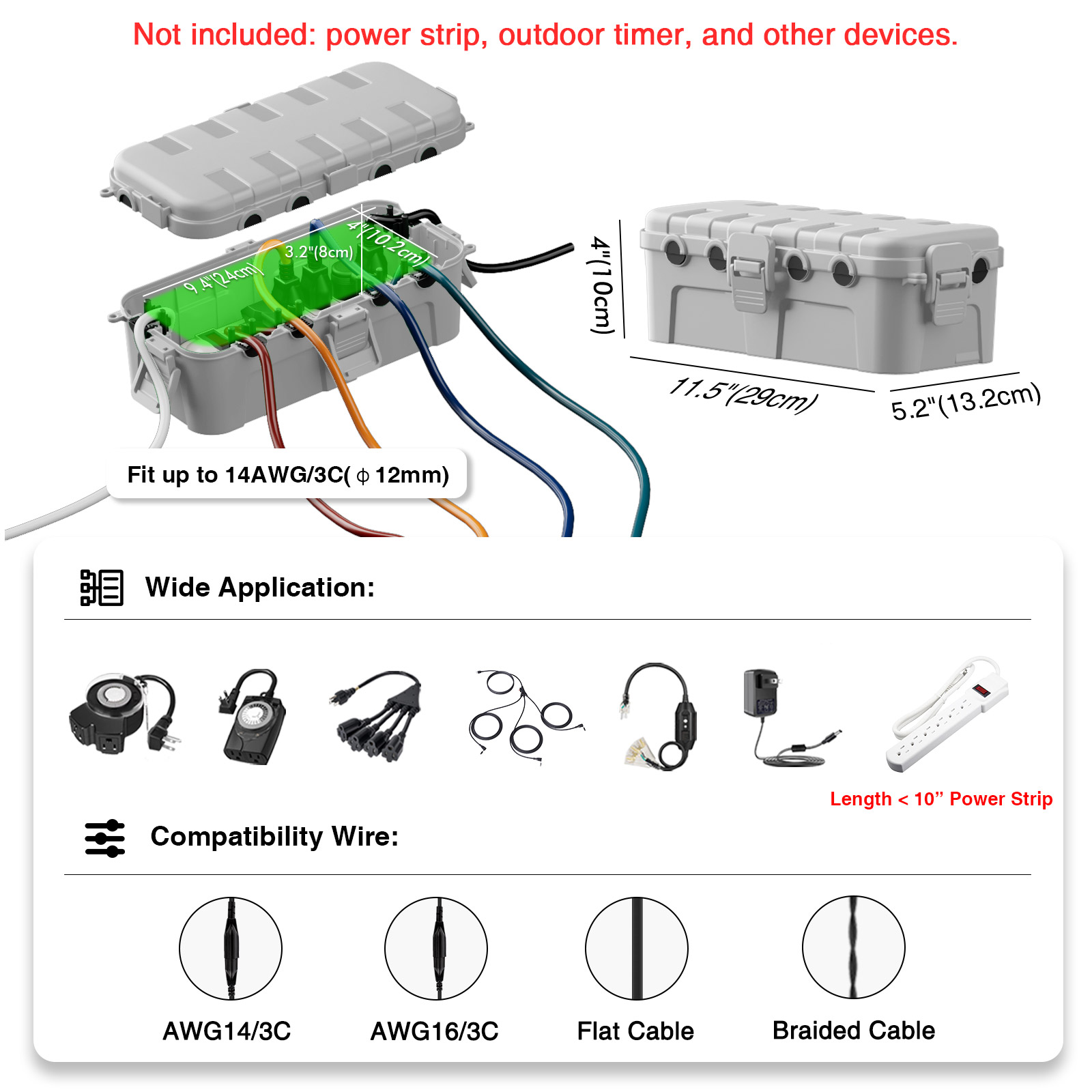 غطاء سلك تمديد مقاوم للماء IP5 - مراجعة Outdoor Power With Timer وسعره